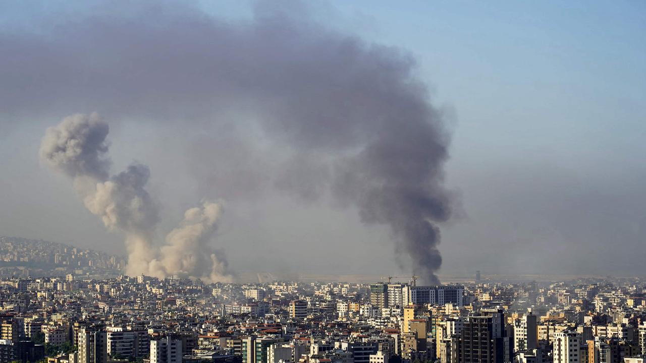 Smoke rises from the site of an Israeli airstrike that targeted Beirut;s southern suburbs on October 5, 2024. Picture: AFP.