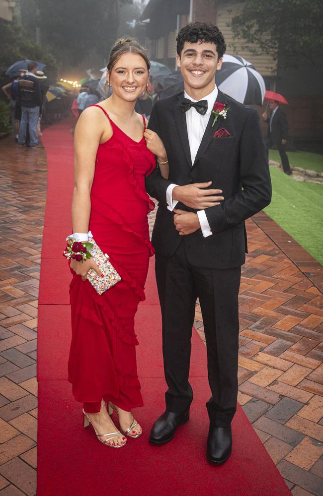Caroline Armstrong and partner Domenico Milesi Battaglino at Fairholme College formal, Wednesday, March 27, 2024. Picture: Kevin Farmer