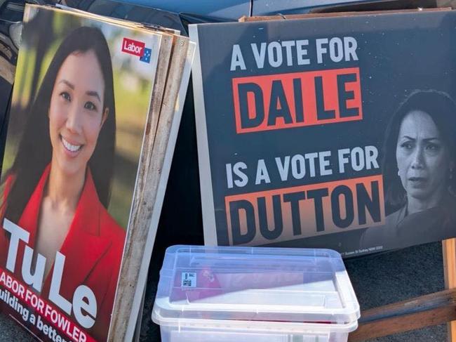 Labor has been ordered by the Australian Electoral Commission to not display signs suggesting a vote for the independent MP of Fowler, in Western Sydney, would be a vote for Opposition Leader Peter Dutton. Picture: Facebook