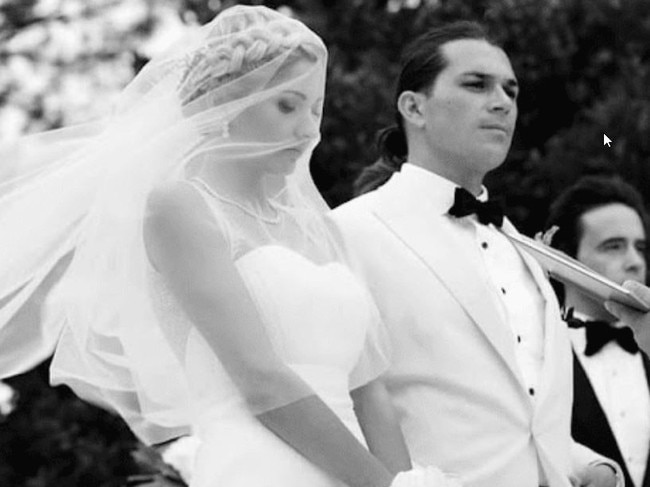 Anna and Damien on their wedding day in the South France in 2013. Picture: Monaco Daily News