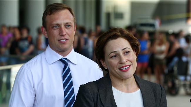 Deputy Premier Steven Miles and former deputy Jackie Trad in 2018. Photographer: Liam Kidston.