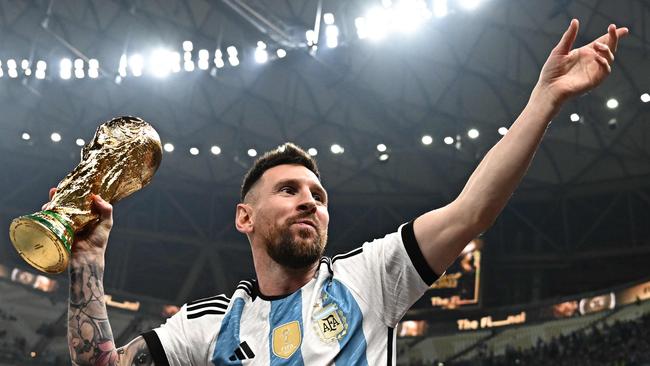 Lionel Messi won the 2022 World Cup with Argentina. (Photo by Anne-Christine POUJOULAT / AFP)