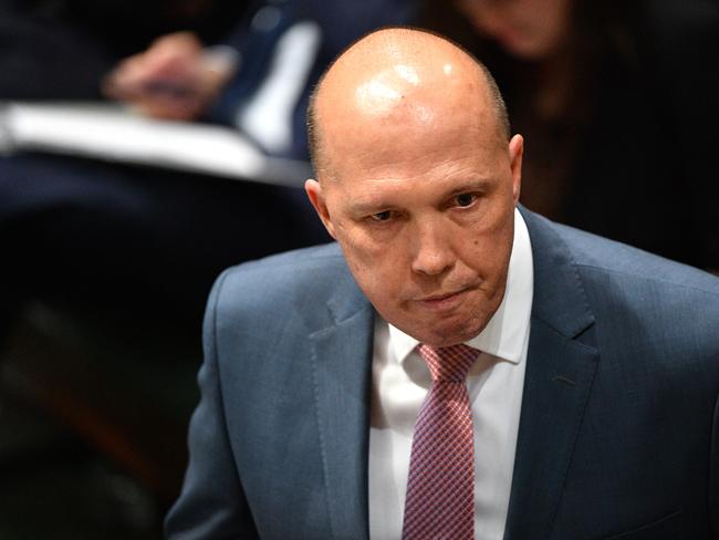 Peter Dutton during question time yesterday. Picture: AAP