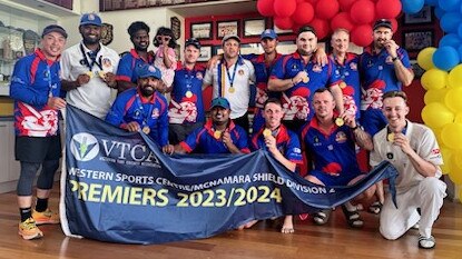 Altona Roosters celebrates its VTCA Division 2 premiership.