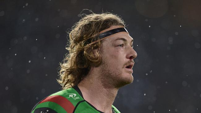 Campbell Graham sustained the painful injury in the first half of the Rabbitohs’ win over Parramatta. Picture: Getty