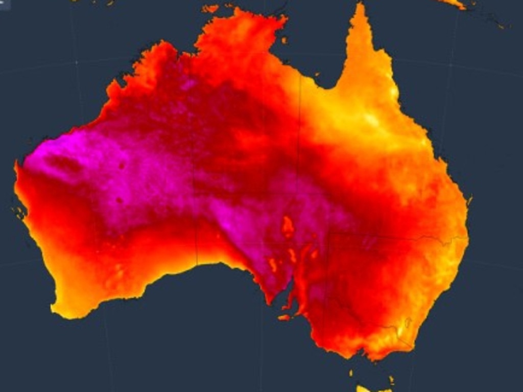 Thursday saw huge amounts of heat dumped on South Australia leading to almost 40C in Adelaide's' CBD. Picture: Weatherzone.