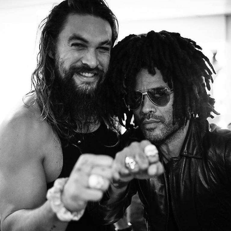 Jason Momoa (left) and Lenny Kravitz.