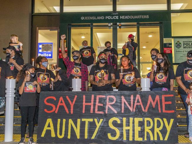 Protest in Brisbane for black death in custody at Queensland Police Roma Street Watchhouse, Friday, September 18, 2020 - Picture: Richard Walker