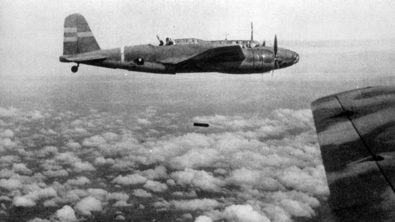 Imperial Japanese aircraft bombard Singapore circa February 1942. Then they came for the evacuation ships.