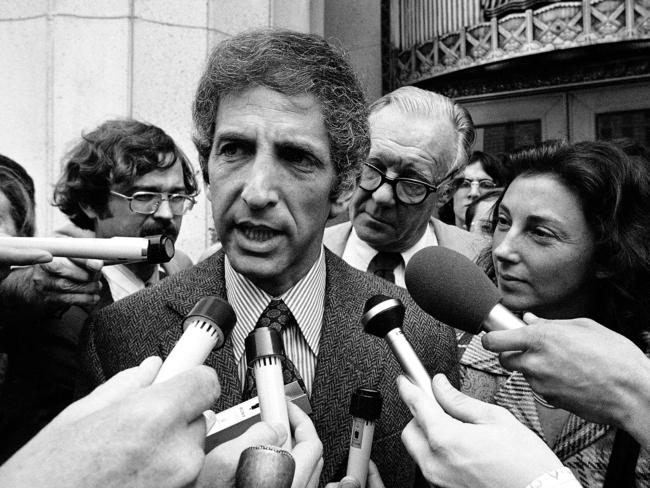 Daniel Ellsberg in 1973, when he was a co-defendant in the Pentagon Papers case. The judge threw out the case after agents of the White House broke into the office of Ellsberg’s psychiatrist to steal records in hopes of discrediting him, and after it surfaced that Ellsberg’s phone had been tapped illegally. Picture: AP Photo/Wally Fong