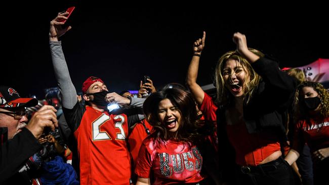 A wildcard in whether the Covid-19 spread could be contained: this week’s Super Bowl celebrations. Picture: AFP