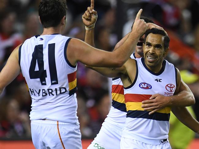 As Eddie Betts played against St Kilda on Saturday, he became father to twin daughters. AAP Image/Julian Smith