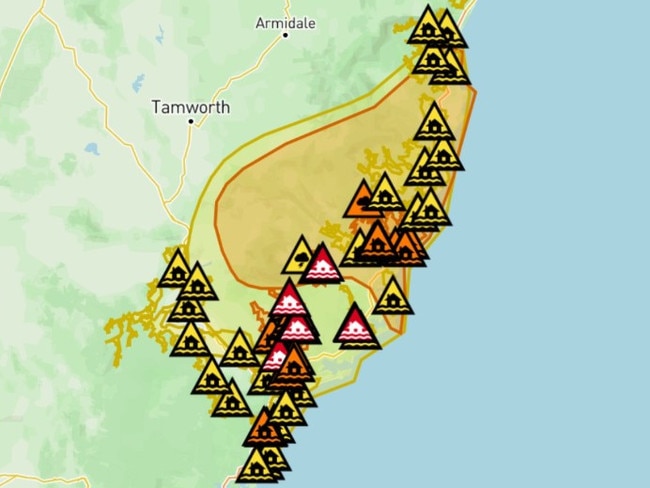 Flood warnings in place in NSW. Picture: NSW Incidents Alerts