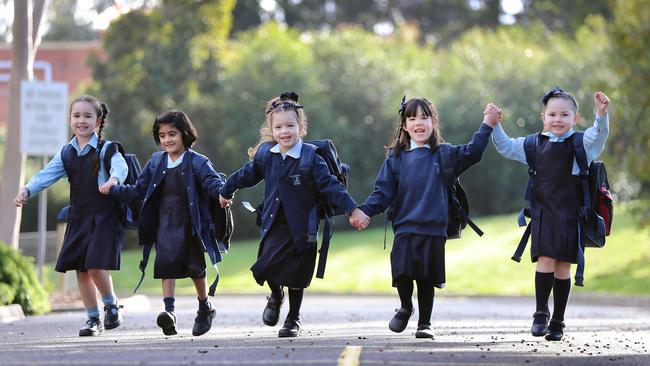 Adults have been asked to consider getting off public transport to allow school students to board. Picture: Alex Coppel