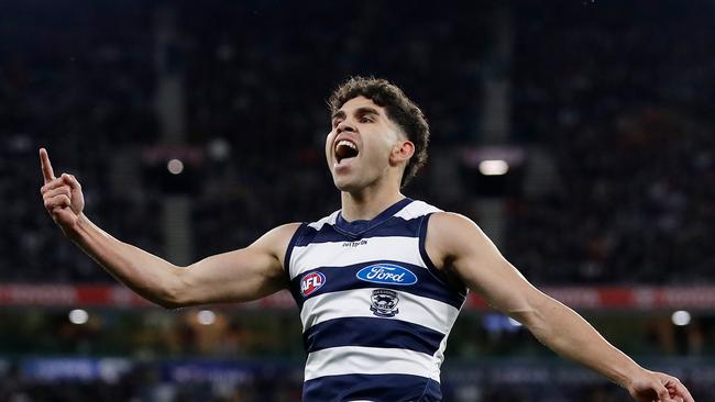 The fans can’t get enough of Tyson Stengle. Picture: Dylan Burns/AFL Photos via Getty Images