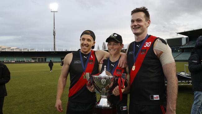 Brad Cox-Goodyer, Jack Avent, Alex Lee North Launceston. TSL grand final 2024 - North Launceston V Lauderdale. Picture: Nikki Davis-Jones