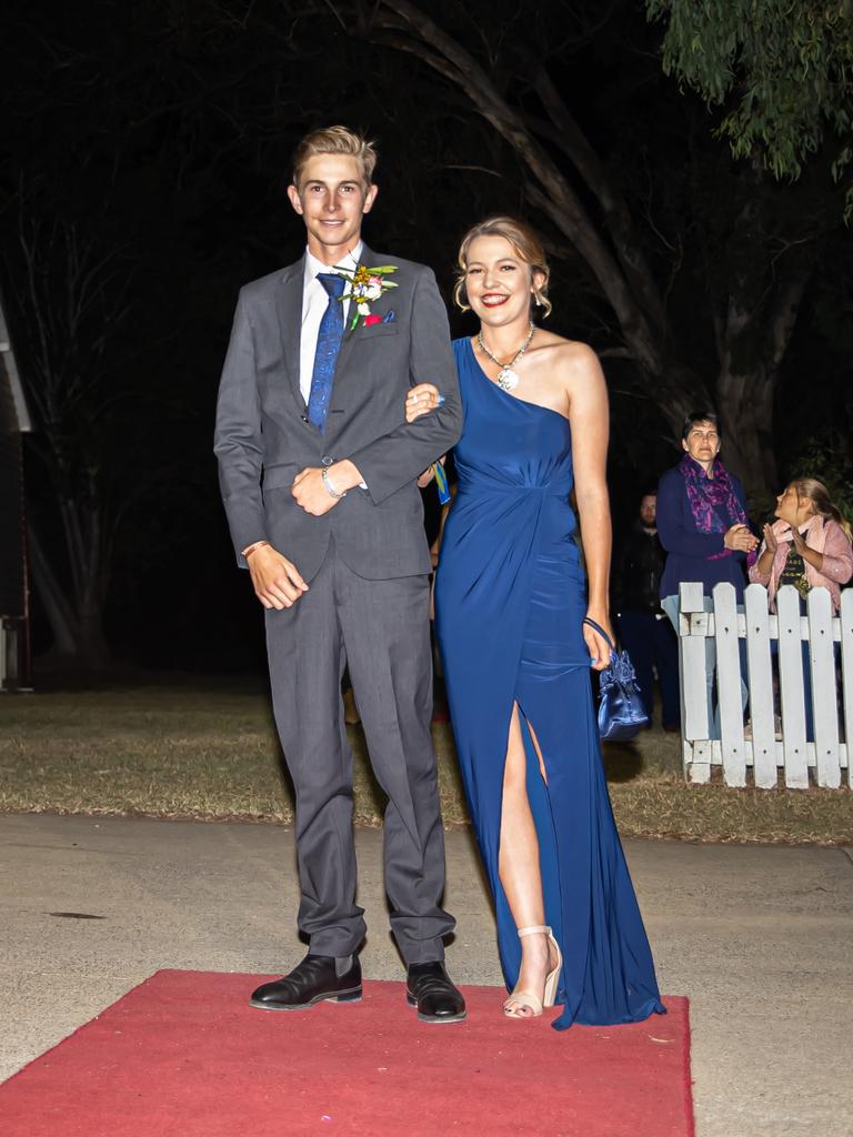 Edward Hayes and Felicity Hodges arriving at the 2021 Scots PGC College Cardinal. Photo Jedd Johnstone / The J’taime