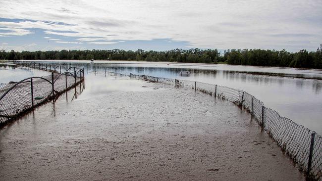The race track at Xtreme Karting in Pimpama in under water due to heavy rain over the past few days. Picture: Jerad Williams