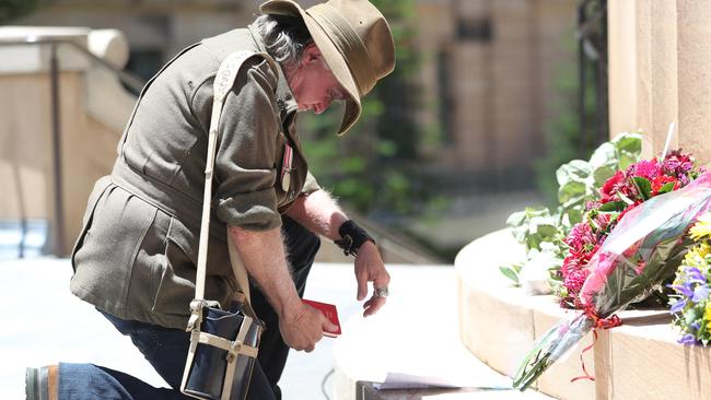 Remembrance Day service at Anzac Square in Brisbane CBD. Picture: Peter Wallis