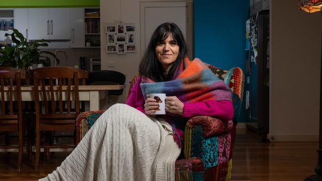Geelong resident Justine Martin has MS and the cold weather makes her symptoms worse. Picture: Brad Fleet