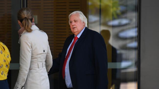 Businessman Clive Palmer arrives at the District Court in Brisbane, Tuesday, July 16, 2019. Liquidators are trying to claw back $200 million in claims owed by Mr Palmer over the collapse of Queensland Nickel. (AAP Image/Dan Peled) NO ARCHIVING