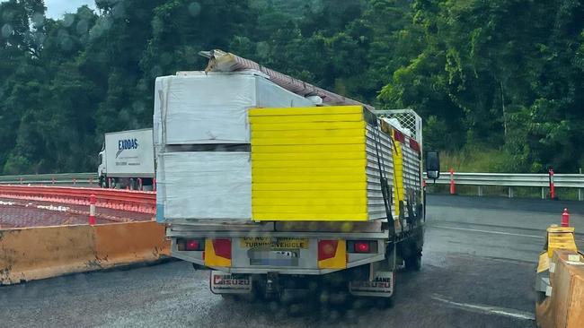 The slip lane at Smiths Gaps now in operation to allow for the construction of a $30m fauna crossing over the Bruce Highway. Picture: Peter Carruthers