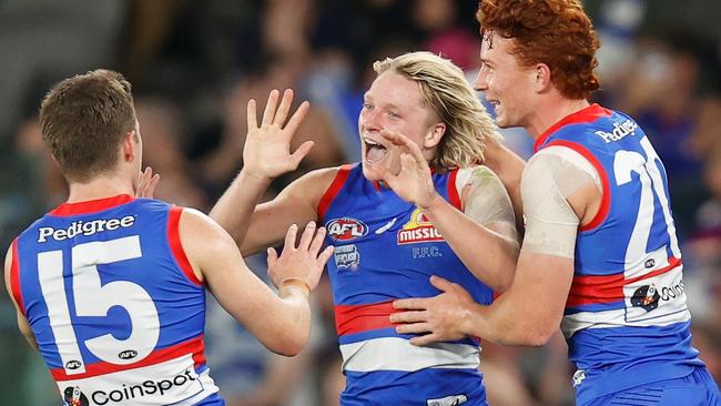 Young pup Cody Weightman is having a day out. Picture: AFL Photos/Getty Images