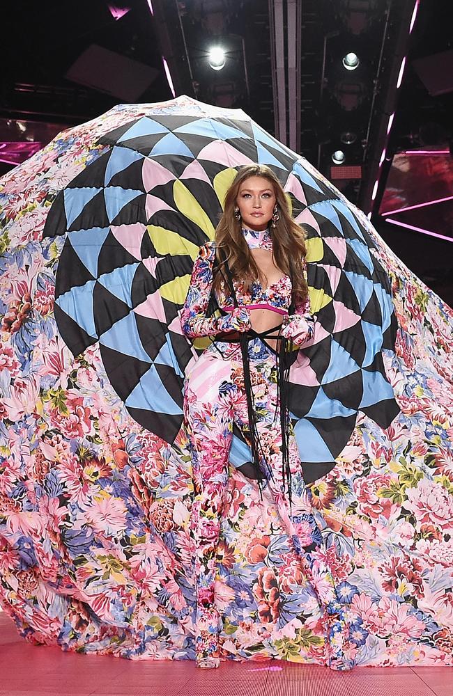 Gigi Hadid walks the runway during the 2018 Victoria's Secret Fashion Show in New York City. Picture: Getty Images