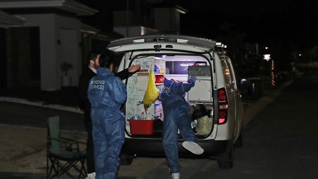 Police at Oran Park where a six month-old-baby boy died. Picture: Richard Dobson