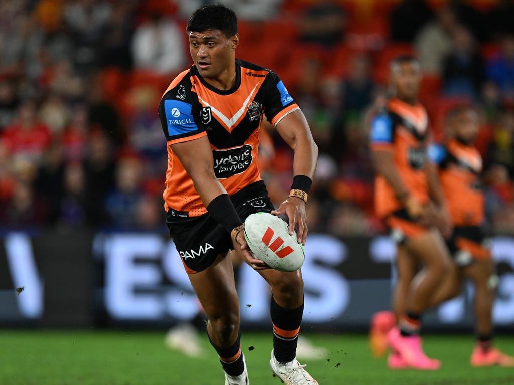 Stefano Utoikamanu is yet to re-sign with the Wests Tigers. Picture: NRL Photos