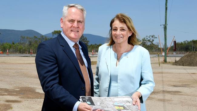 Head of investment, Quinbrook, Brian Restall and Townsville Mayor Jenny Hill, at the announcement of Quinbrook's multi billion dollar investment into Lansdown. Cr Hill listed Quinbrook as one of several valuable investments to the region. Picture: Shae Beplate.