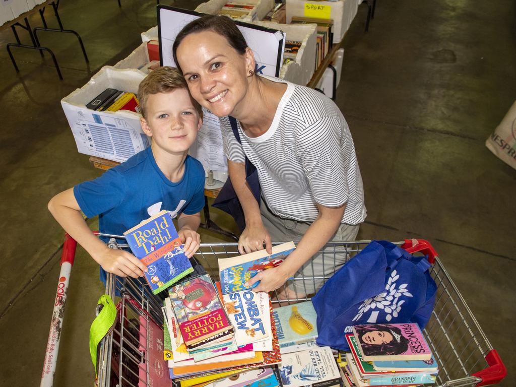 Eddie Macmanus and his mum Emily Macmanus at the Chronicle Lifeline Bookfest 2022. Saturday, March 5, 2022. Picture: Nev Madsen.