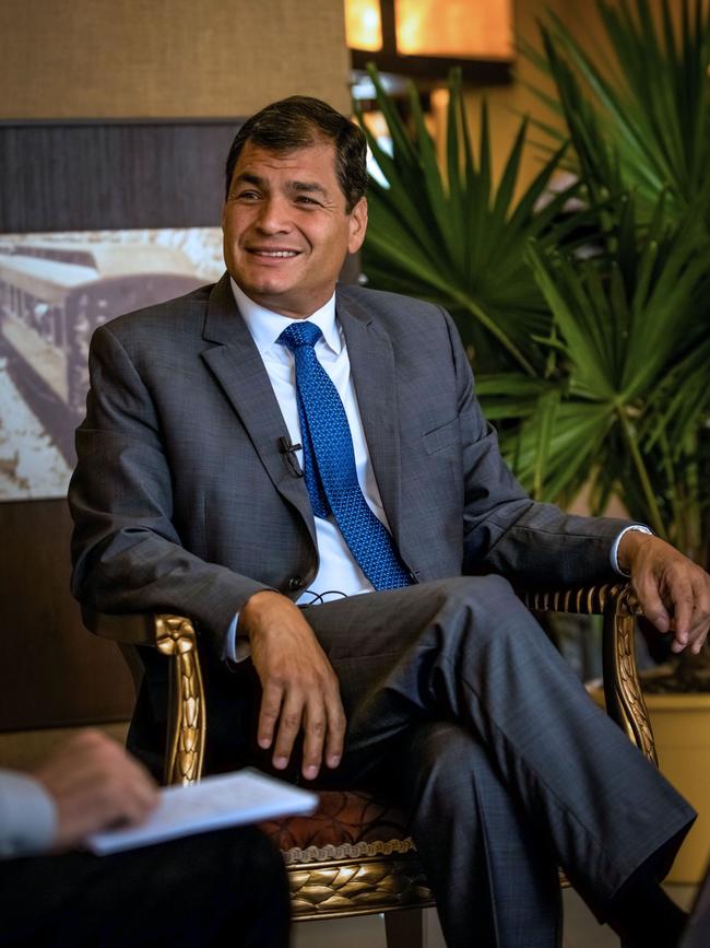 Former president of Ecuador Rafael Correa. Picture” Bloomberg