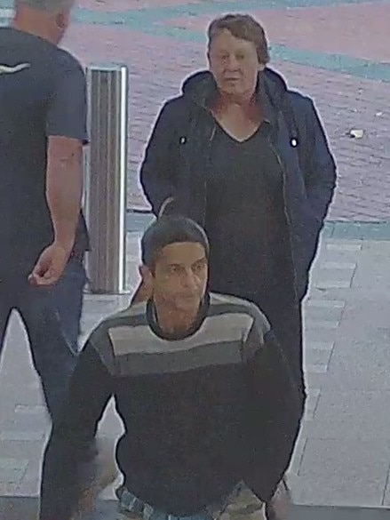 Police wish to speak to this man and woman in relation to the theft of a tradies' drill in a Dandenong food court. Picture: Supplied