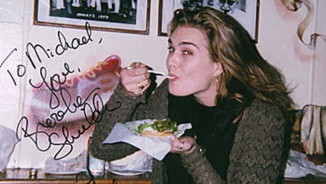 Brooke Shields at Harry’s Cafe de Wheels.