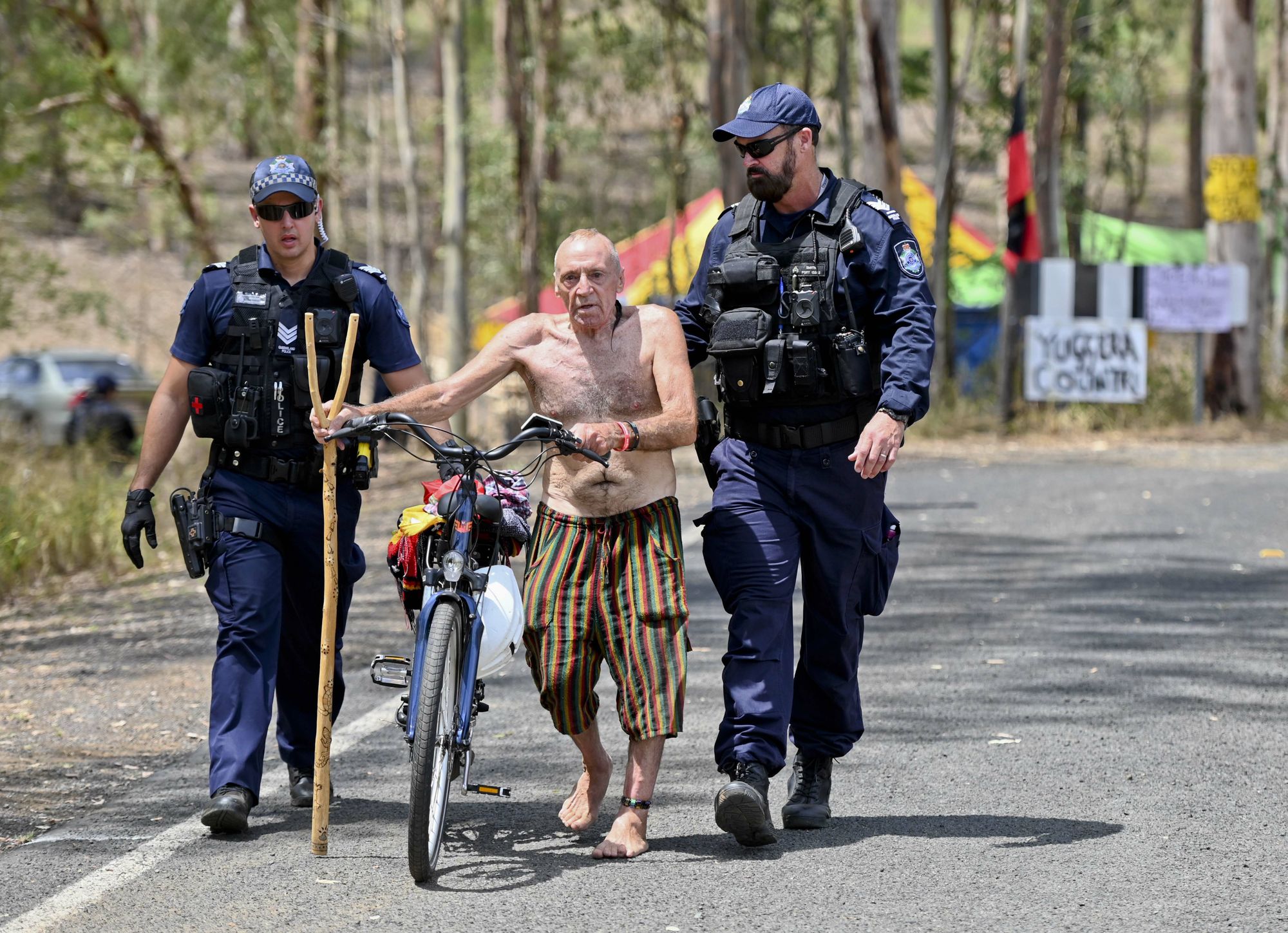 Deebing Creek Aboriginal protest camp broken up by police. Picture: Cordell Richardson