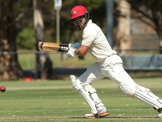 Ashley Armstrong of Footscray batting during Premier Cricket: Footscray v Greenvale Kangaroos on Saturday, March 2, 2019, in Footscray, Victoria, Australia. Picture: Hamish Blair