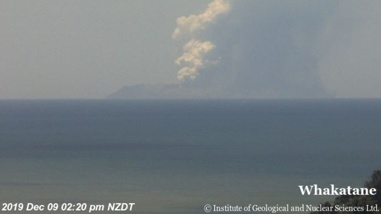 The view of the island from Whakatane on the mainland at 2.10pm. Picture: GeoNet