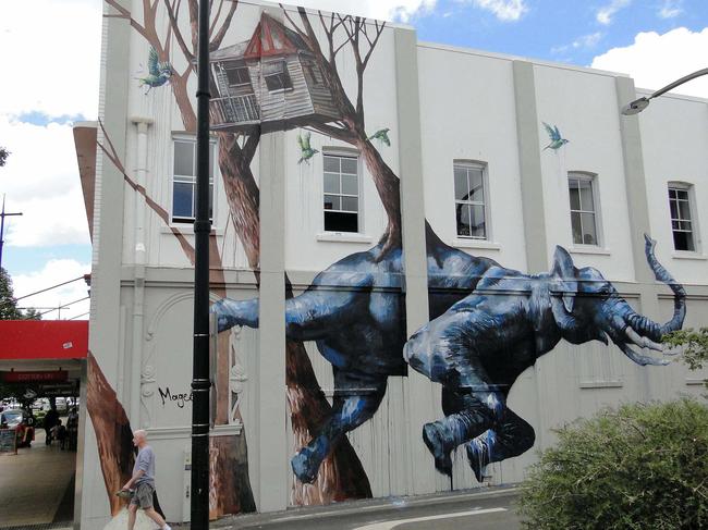 Fintan Magee has created Street Art all over the world. This piece is in Toowoomba. Source: facebook