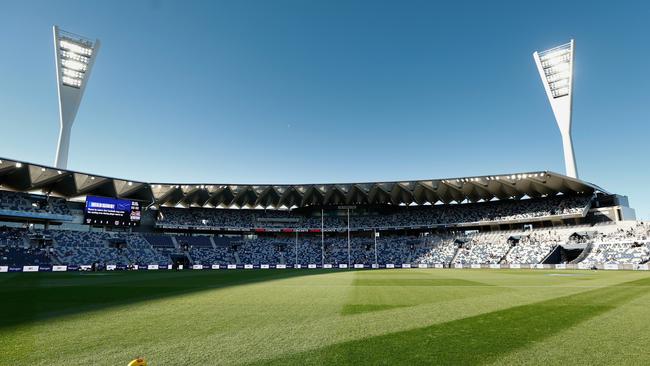 The calm before the storm. The Joel Selwood stand awaits a flurry of Geelong fans pre-game. (Photo by Michael Willson/AFL Photos via Getty Images)