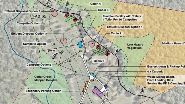 Plans for Gheerulla campsite, wedding venue.