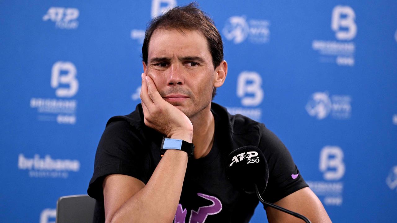 Spain's Rafael Nadal attends a press conference at the Brisbane International tennis tournament in Brisbane on December 31, 2023. (Photo by William WEST / AFP)