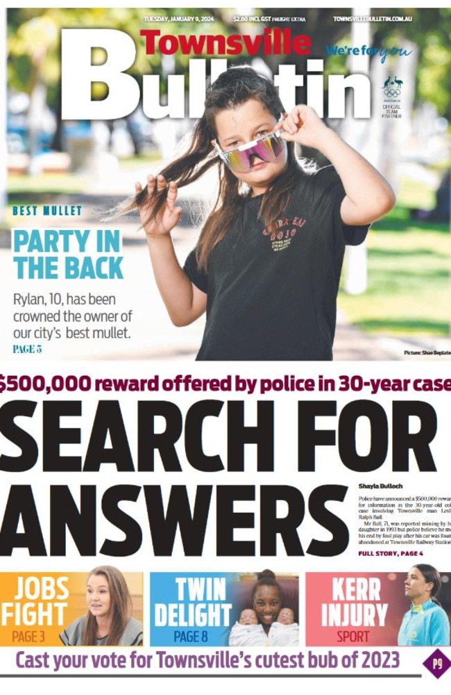 Townsville Bulletin 2024 front page