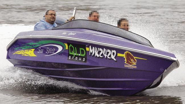 Ex-Broncos sponsor Qld Group, on the left is former CEO George Cheihk. Picture: Glenn Barnes