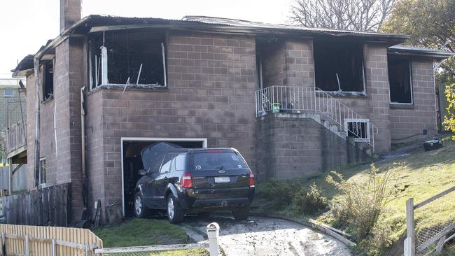 House fire in Devines Road, Glenorchy. Picture: Chris Kidd