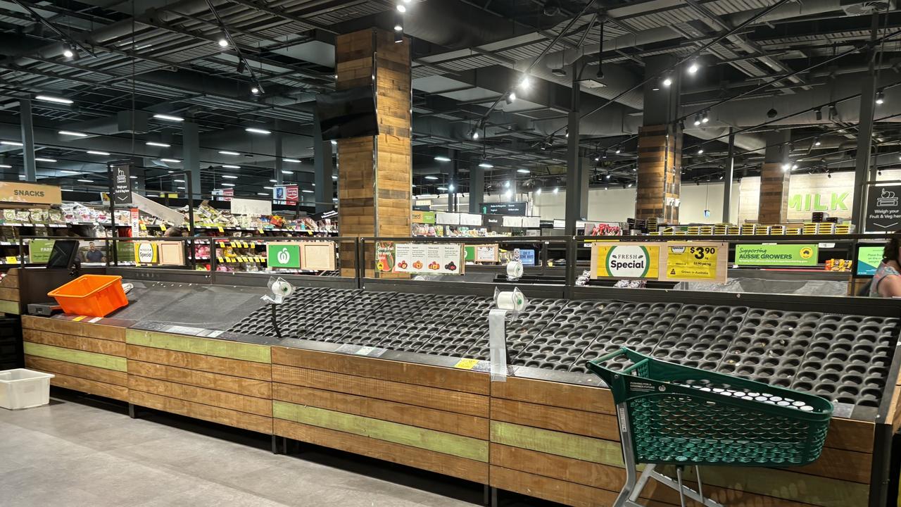 Woolworths stores across Cairns have been left bare from the transport delays. Photo: Dylan Nicholson