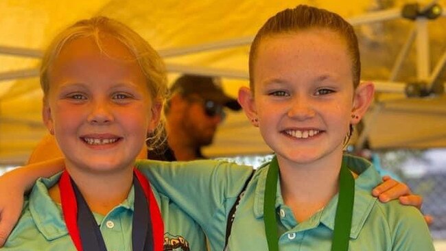 Young swimming stars Ella Hutchison and Ruby Patterson are just two of the athletes coaches believe could make it all the way to the Olympics. Picture: Allora Swimming Club