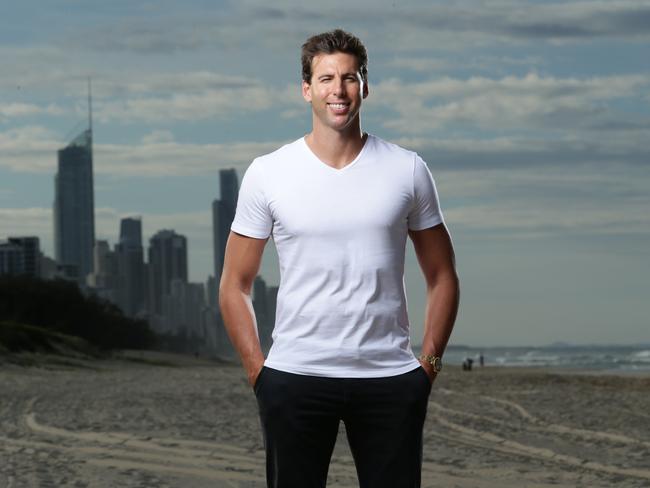 Heading home...Swimming champion Grant Hackett back home on the Gold Coast. Picture: Luke Marsden.