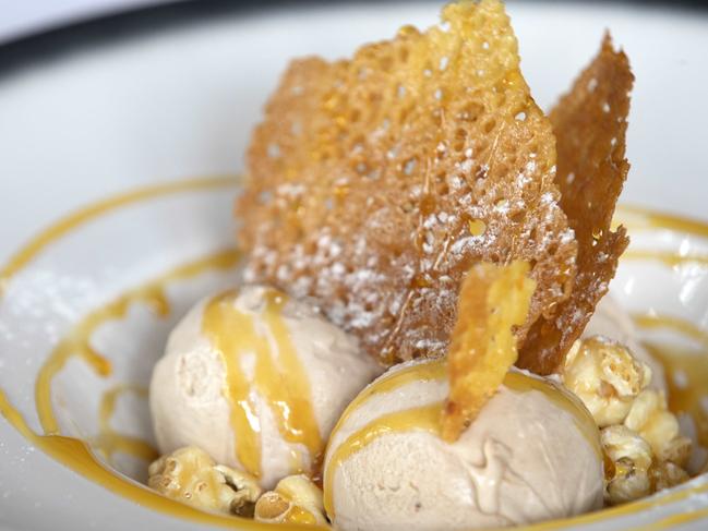 The Astor Grill’s Single malt whisky ice cream. Picture: CHRIS KIDD