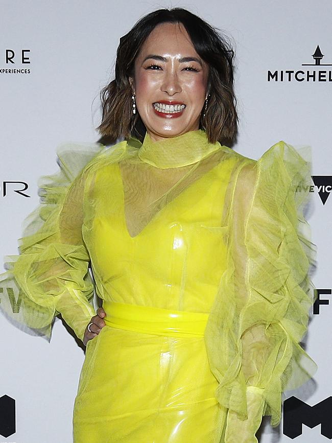 Melissa Leong at the Melbourne Fashion Week Plaza Ballroom Runway. Picture: Getty Images